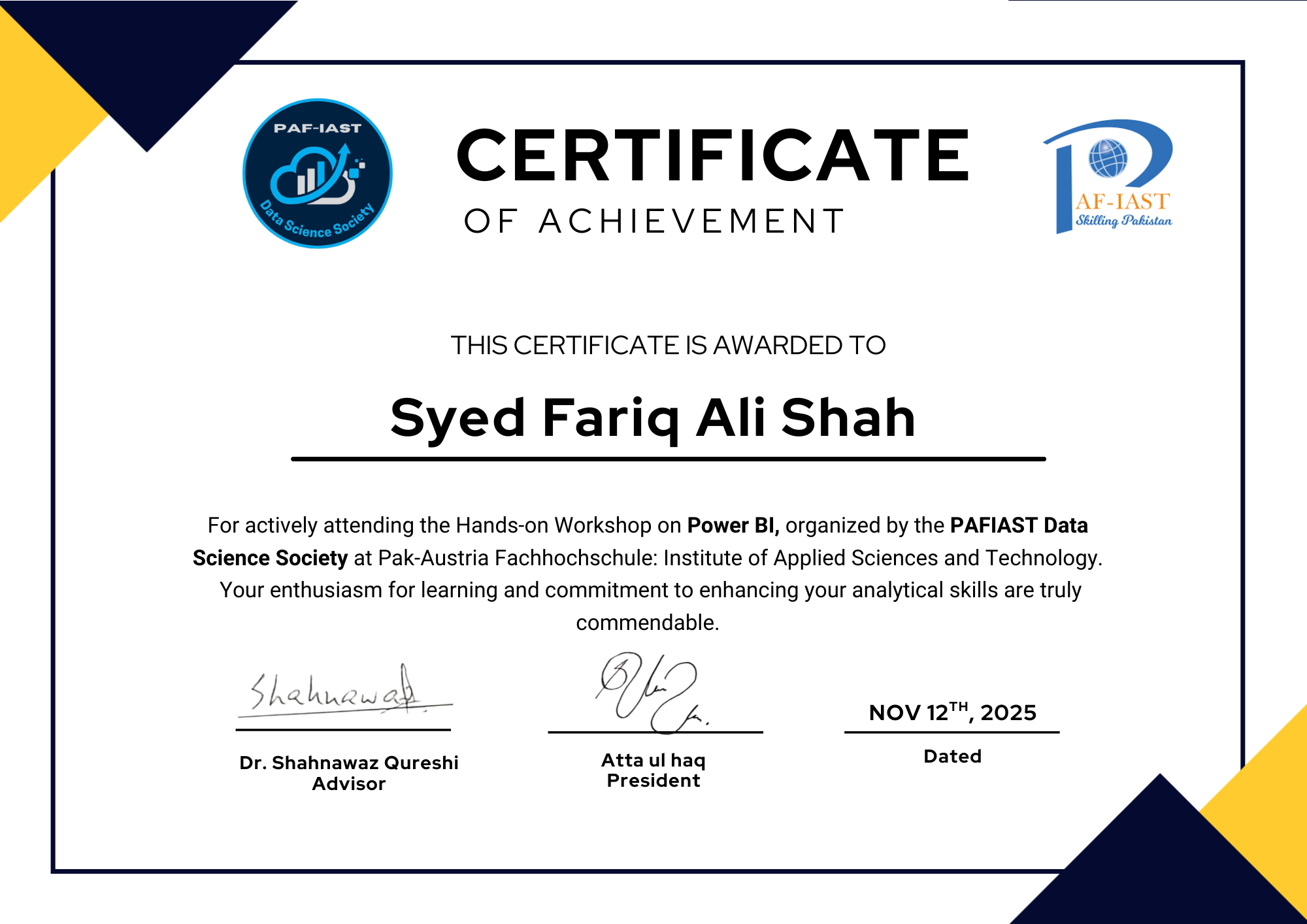 Power BI Certificate
